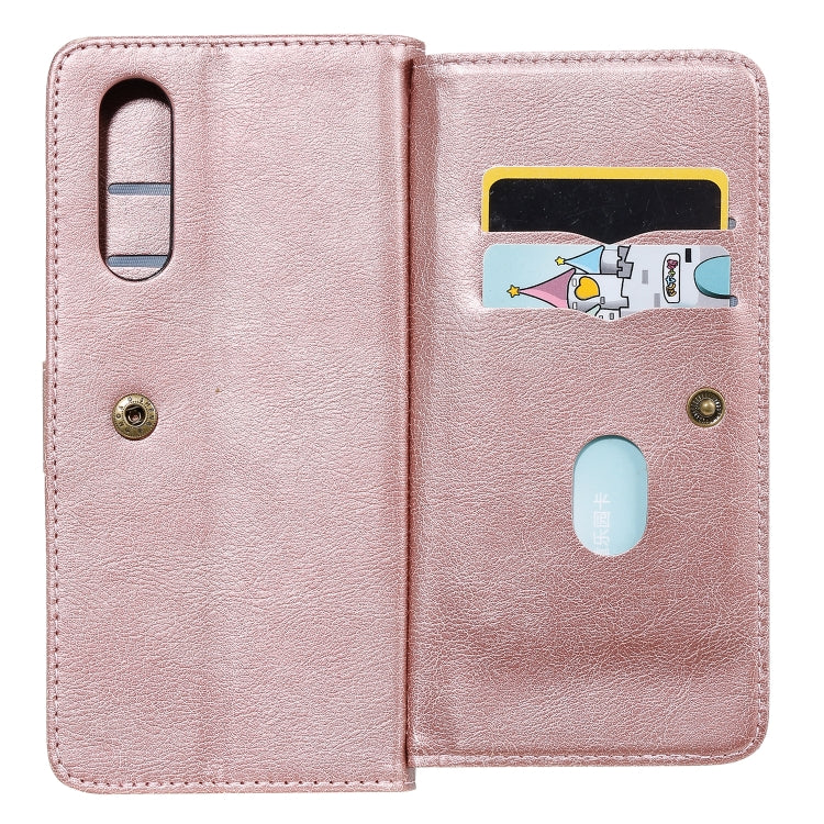 For Sony Xpeira 5 Multifunctional Magnetic Copper Buckle Horizontal Flip Solid Color Leather Case with 10 Card Slots & Wallet & Holder & Photo Frame