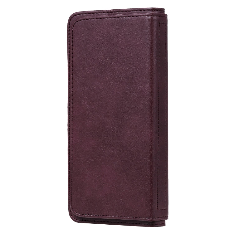 For Sony Xpeira 8 Multifunctional Magnetic Copper Buckle Horizontal Flip Solid Color Leather Case with 10 Card Slots & Wallet & Holder & Photo Frame