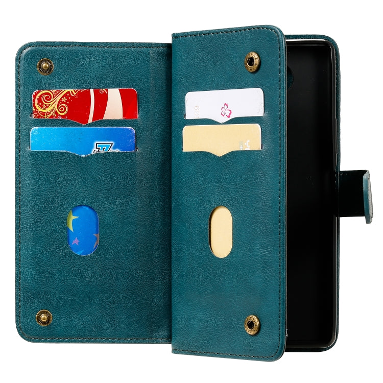 For Sony Xpeira 8 Multifunctional Magnetic Copper Buckle Horizontal Flip Solid Color Leather Case with 10 Card Slots & Wallet & Holder & Photo Frame