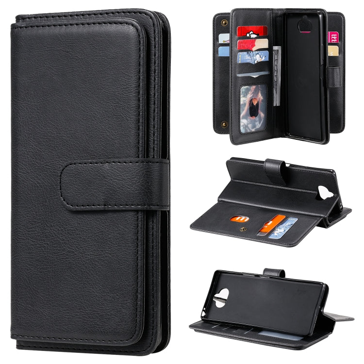 For Sony Xpeira 8 Multifunctional Magnetic Copper Buckle Horizontal Flip Solid Color Leather Case with 10 Card Slots & Wallet & Holder & Photo Frame