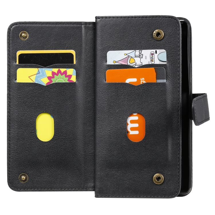 For Sony Xpeira 8 Multifunctional Magnetic Copper Buckle Horizontal Flip Solid Color Leather Case with 10 Card Slots & Wallet & Holder & Photo Frame