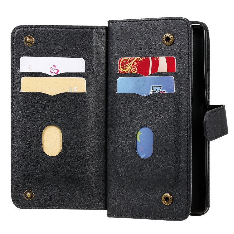 For Sony Xpeira 8 Multifunctional Magnetic Copper Buckle Horizontal Flip Solid Color Leather Case with 10 Card Slots & Wallet & Holder & Photo Frame