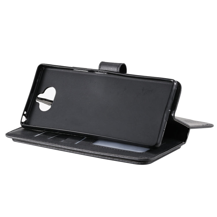 For Sony Xpeira 8 Multifunctional Magnetic Copper Buckle Horizontal Flip Solid Color Leather Case with 10 Card Slots & Wallet & Holder & Photo Frame