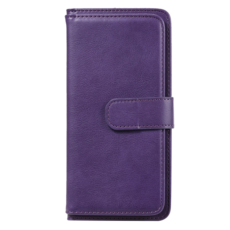 For Sony Xpeira 8 Multifunctional Magnetic Copper Buckle Horizontal Flip Solid Color Leather Case with 10 Card Slots & Wallet & Holder & Photo Frame