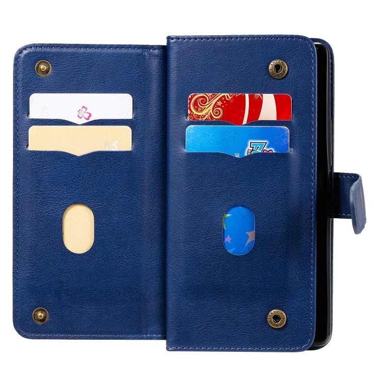 For Sony Xpeira 8 Multifunctional Magnetic Copper Buckle Horizontal Flip Solid Color Leather Case with 10 Card Slots & Wallet & Holder & Photo Frame