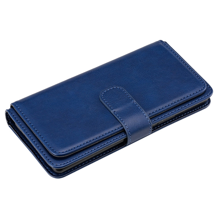 For Sony Xpeira 8 Multifunctional Magnetic Copper Buckle Horizontal Flip Solid Color Leather Case with 10 Card Slots & Wallet & Holder & Photo Frame