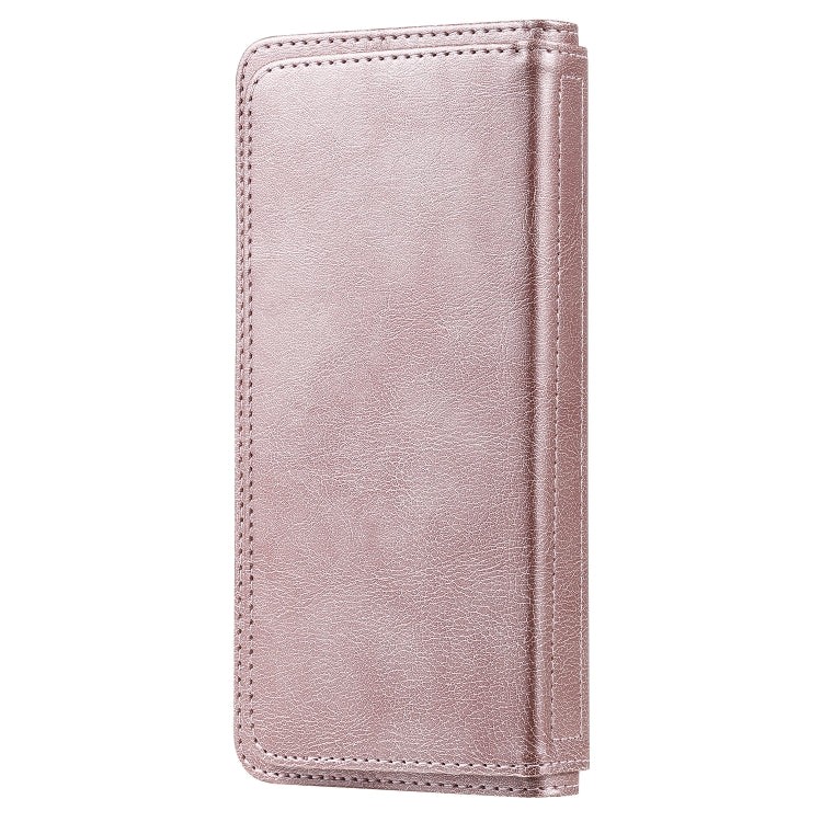 For Sony Xpeira 8 Multifunctional Magnetic Copper Buckle Horizontal Flip Solid Color Leather Case with 10 Card Slots & Wallet & Holder & Photo Frame