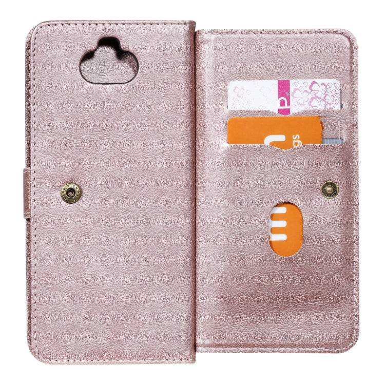 For Sony Xpeira 8 Multifunctional Magnetic Copper Buckle Horizontal Flip Solid Color Leather Case with 10 Card Slots & Wallet & Holder & Photo Frame