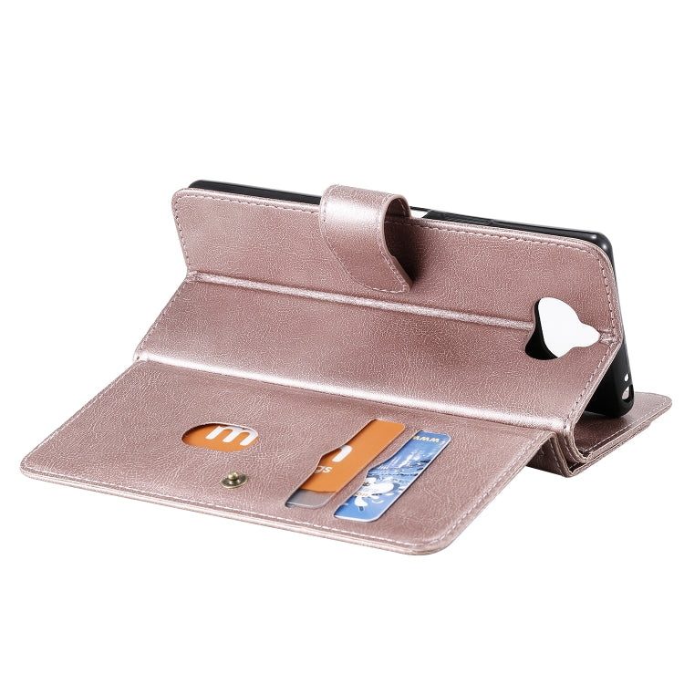 For Sony Xpeira 8 Multifunctional Magnetic Copper Buckle Horizontal Flip Solid Color Leather Case with 10 Card Slots & Wallet & Holder & Photo Frame