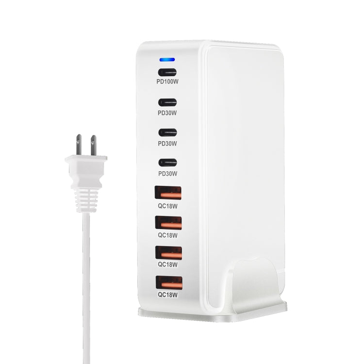YMS-858 GaN 240W USB x 4, USB-C / Type-C x 4 Fast Charger, Plug Type:US Plug