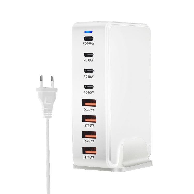 YMS-858 GaN 240W USB x 4, USB-C / Type-C x 4 Fast Charger, Plug Type:EU Plug