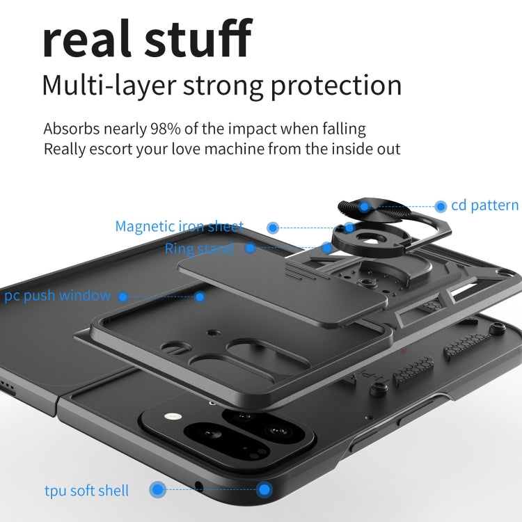 For Google Pixel 9 Pro Fold Sliding Camera Cover Design TPU+PC Phone Case