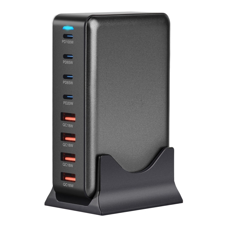 YMX-320W GaN 320W USB x 4, USB-C / Type-C x 4 Fast Charger, Plug Type:US Plug - Grey