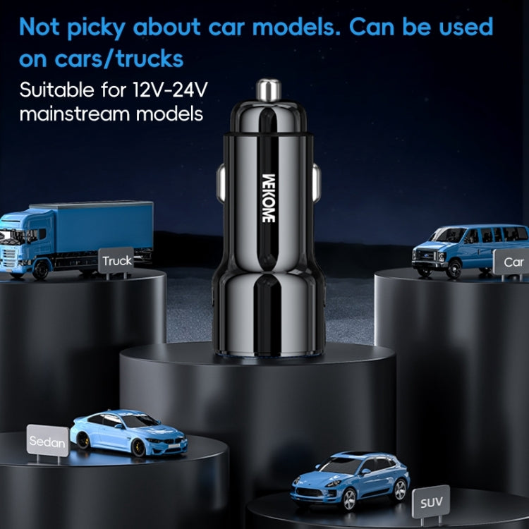WEKOME WP-C49 Pop Digital Series USB, USB-C / Type-C 63W Fast Car Charger - Tarnish