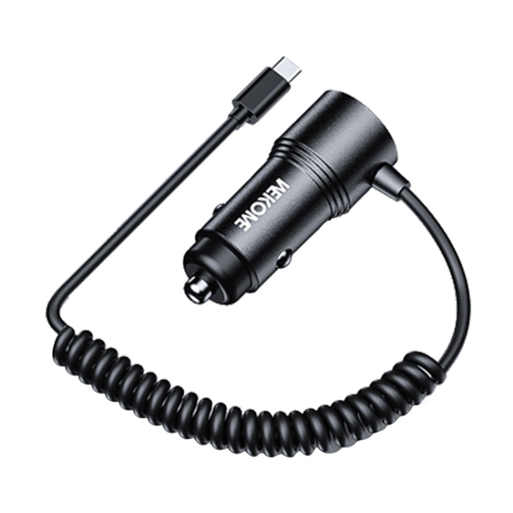WEKOME WP-C51 Pop Digital Series 66W USB, USB-C / Type-C Car Charger with Charging Cable - Black