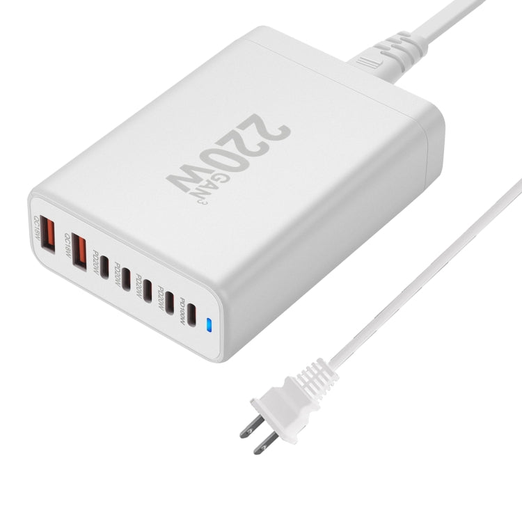 5C2A-220W GaN 220W USB x 2, USB-C / Type-C x 5 Fast Charger, Plug Type:US Plug