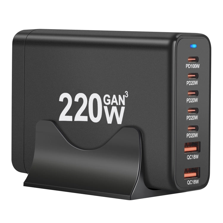 5C2A-220W GaN 220W USB x 2, USB-C / Type-C x 5 Fast Charger, Plug Type:US Plug