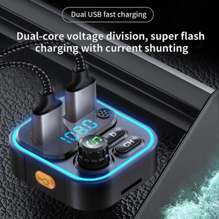 WEKOME WP-C52 Pop Digital Series MP3 Wireless Fast Charging Car Charger - Black