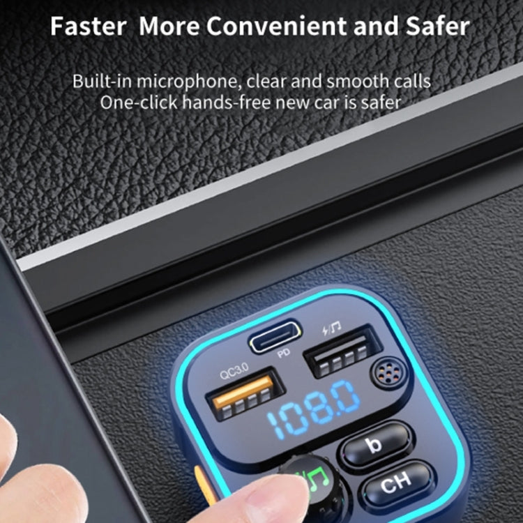 WEKOME WP-C52 Pop Digital Series MP3 Wireless Fast Charging Car Charger - Black