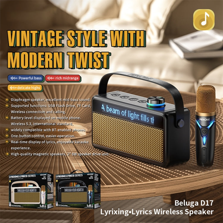 WEKOME Beluga 17 Lyrixing Lyrics Display Wireless Bluetooth Speaker