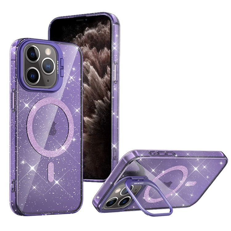 For iPhone 11 Pro Max Shiny Shield MagSafe Lens Holder Phone Case