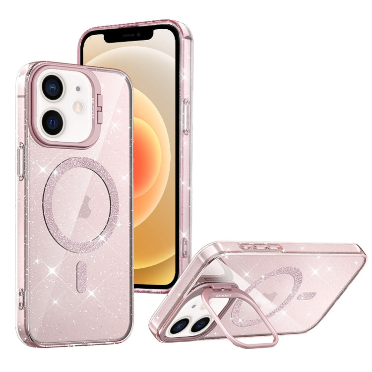 For iPhone 12 Shiny Shield MagSafe Lens Holder Phone Case