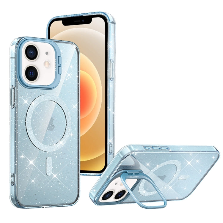 For iPhone 12 Shiny Shield MagSafe Lens Holder Phone Case