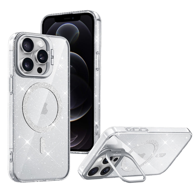 For iPhone 12 Pro Shiny Shield MagSafe Lens Holder Phone Case
