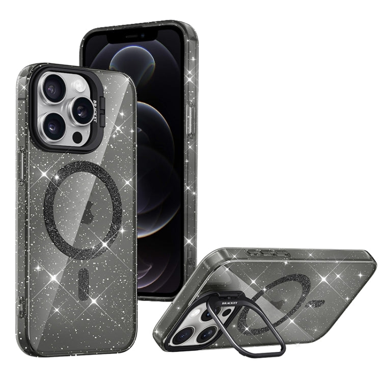 For iPhone 12 Pro Shiny Shield MagSafe Lens Holder Phone Case