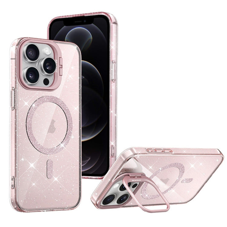For iPhone 12 Pro Shiny Shield MagSafe Lens Holder Phone Case