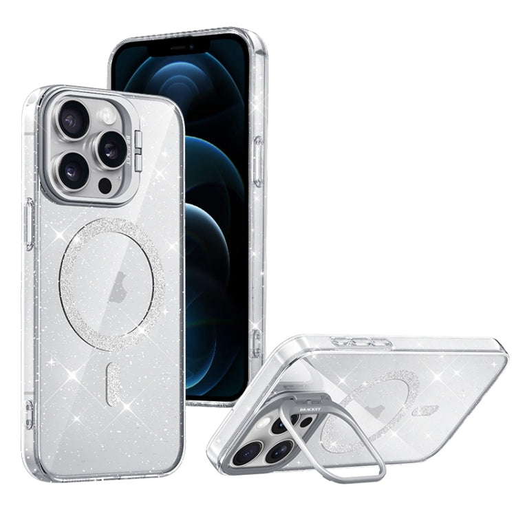 For iPhone 12 Pro Max Shiny Shield MagSafe Lens Holder Phone Case