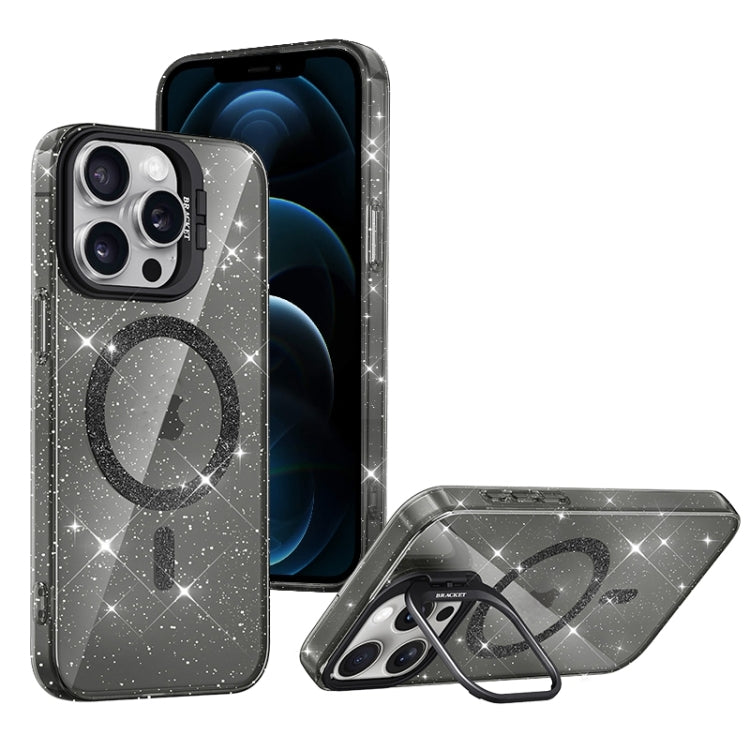 For iPhone 12 Pro Max Shiny Shield MagSafe Lens Holder Phone Case