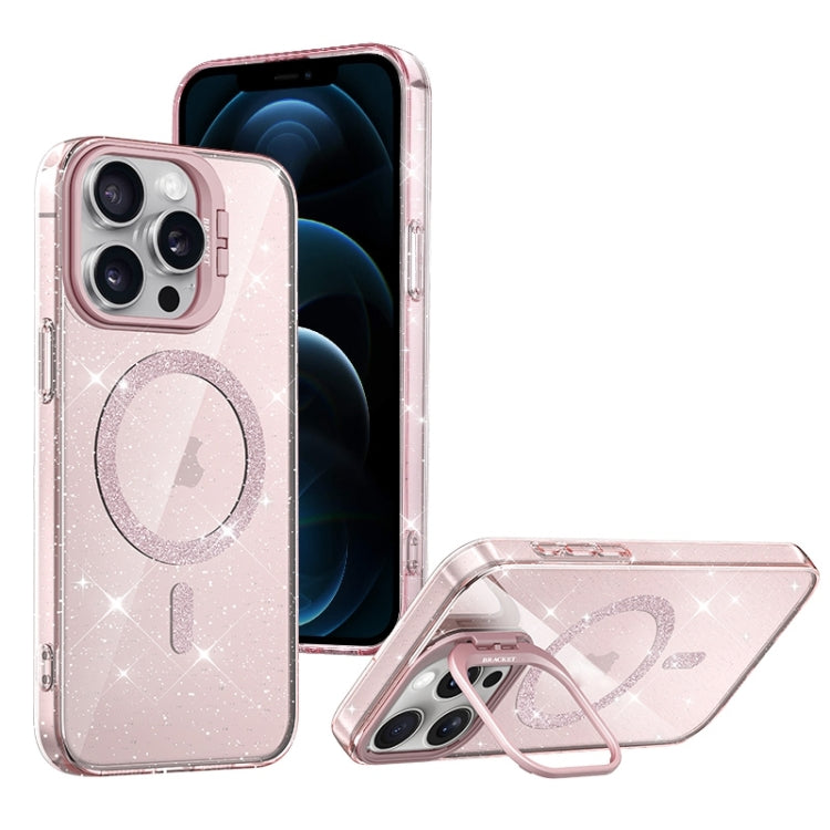 For iPhone 12 Pro Max Shiny Shield MagSafe Lens Holder Phone Case