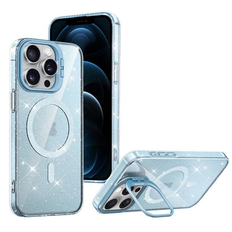 For iPhone 12 Pro Max Shiny Shield MagSafe Lens Holder Phone Case