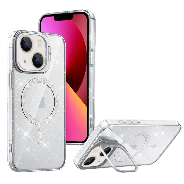 For iPhone 13 Shiny Shield MagSafe Lens Holder Phone Case