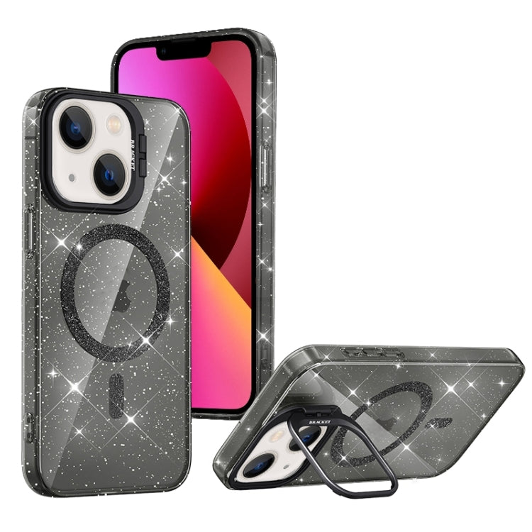 For iPhone 13 Shiny Shield MagSafe Lens Holder Phone Case