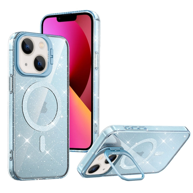 For iPhone 13 Shiny Shield MagSafe Lens Holder Phone Case