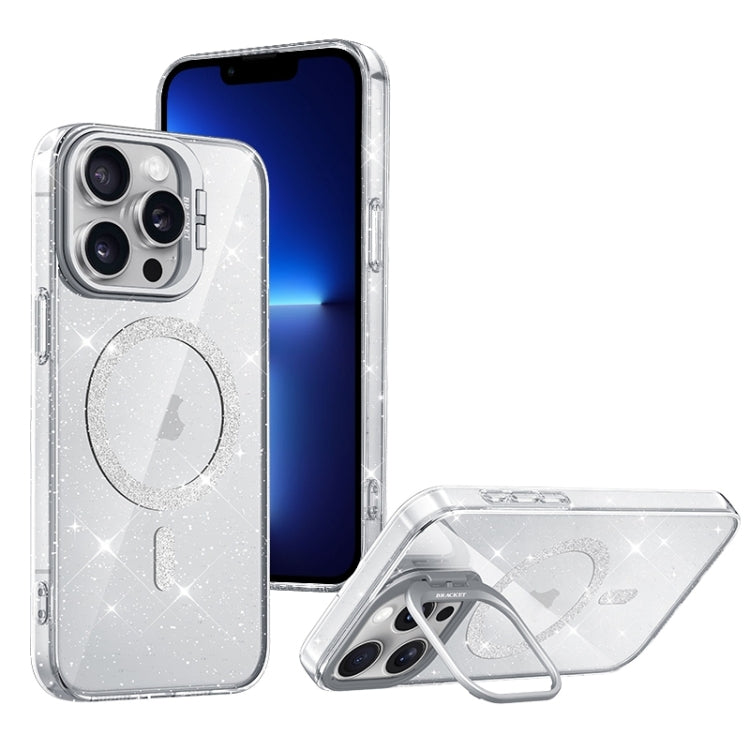 For iPhone 13 Pro Shiny Shield MagSafe Lens Holder Phone Case