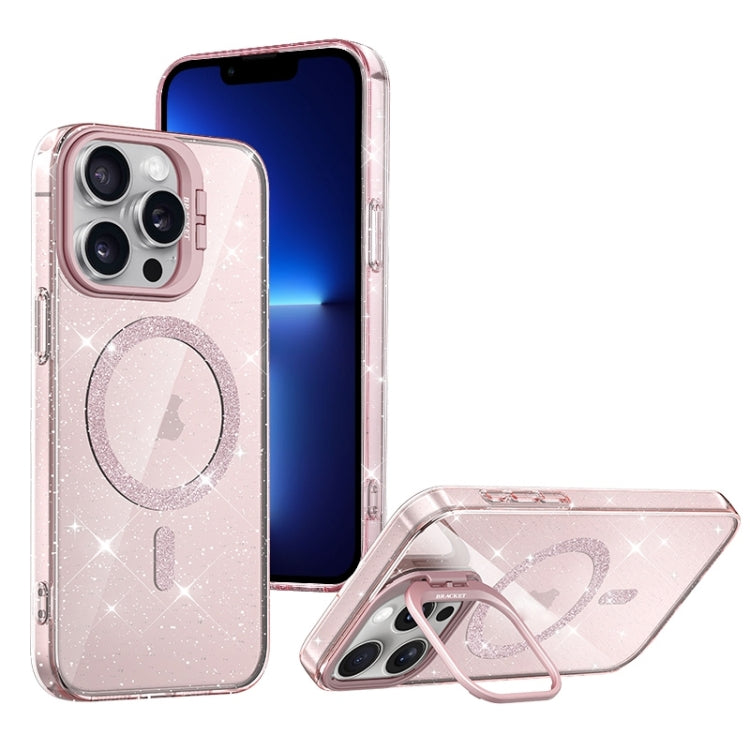 For iPhone 13 Pro Shiny Shield MagSafe Lens Holder Phone Case