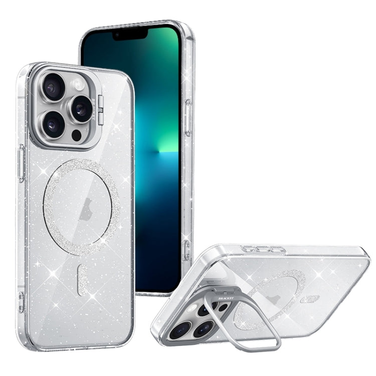 For iPhone 13 Pro Max Shiny Shield MagSafe Lens Holder Phone Case