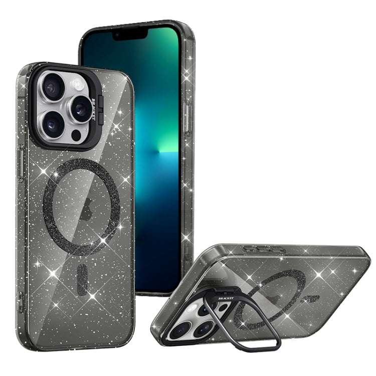 For iPhone 13 Pro Max Shiny Shield MagSafe Lens Holder Phone Case