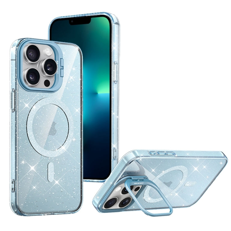 For iPhone 13 Pro Max Shiny Shield MagSafe Lens Holder Phone Case