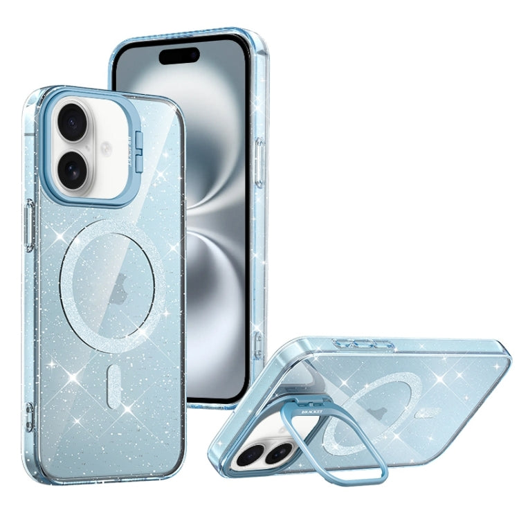 For iPhone 16 Shiny Shield MagSafe Lens Holder Phone Case