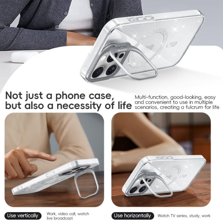 For iPhone 12 Shiny Shield MagSafe Lens Holder Phone Case