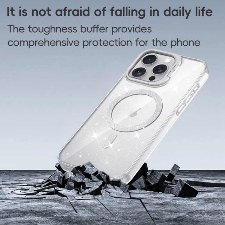 For iPhone 12 Shiny Shield MagSafe Lens Holder Phone Case