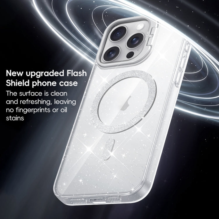 For iPhone 12 Shiny Shield MagSafe Lens Holder Phone Case