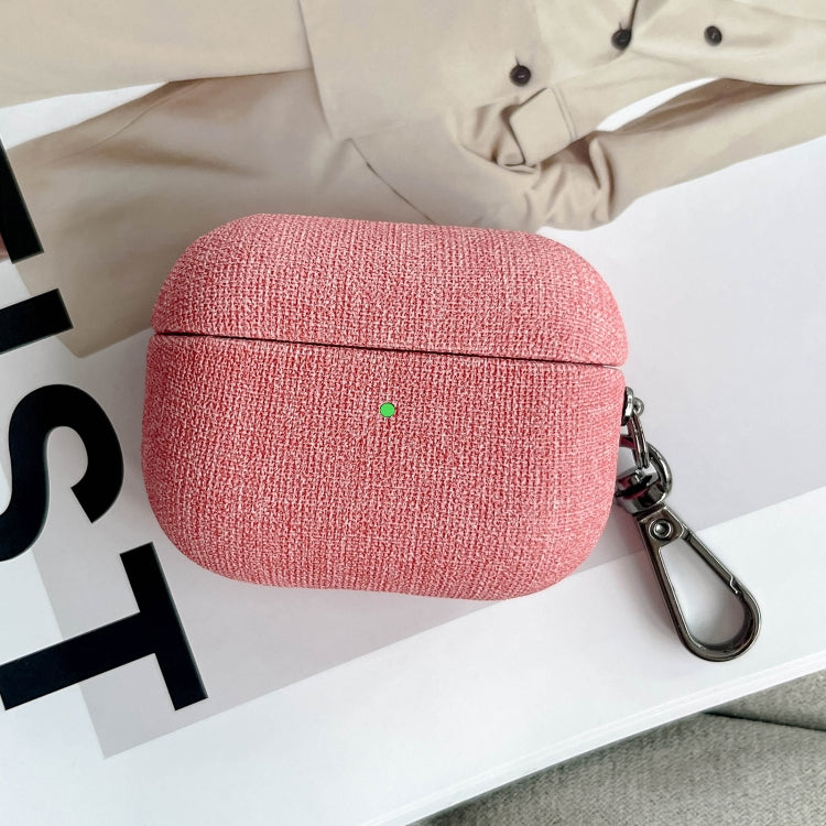 For AirPods Pro Fine Cloth Texture Earbuds Box PC Case with Hook
