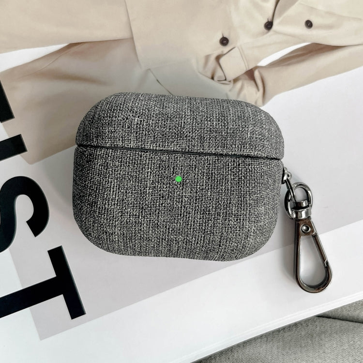 For AirPods Pro Fine Cloth Texture Earbuds Box PC Case with Hook