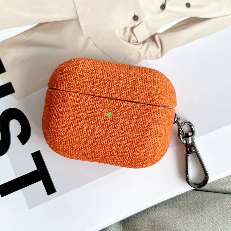 For AirPods 4 Fine Cloth Texture Earbuds Box PC Case with Hook