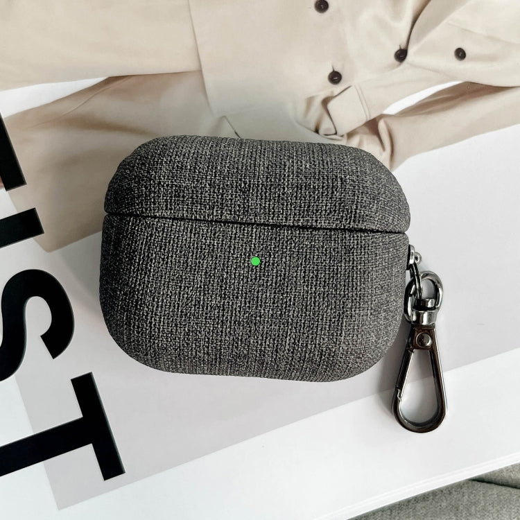 For AirPods 4 Fine Cloth Texture Earbuds Box PC Case with Hook
